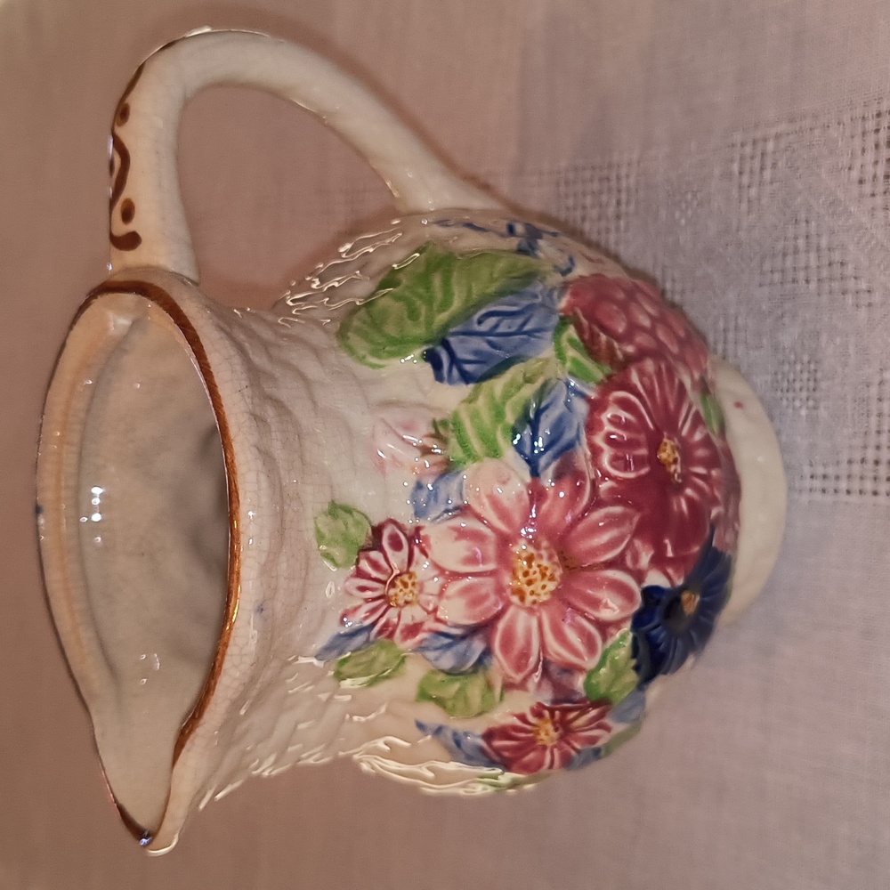 Vintage Ceramic Braided Floral Pitcher - Picture 13 of 15